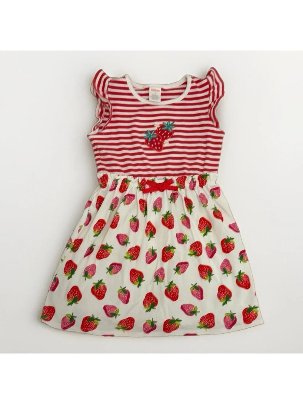 Gymboree Strawberry Applique Dress & Bike Shorts Matching Set size 6 100% Cotton